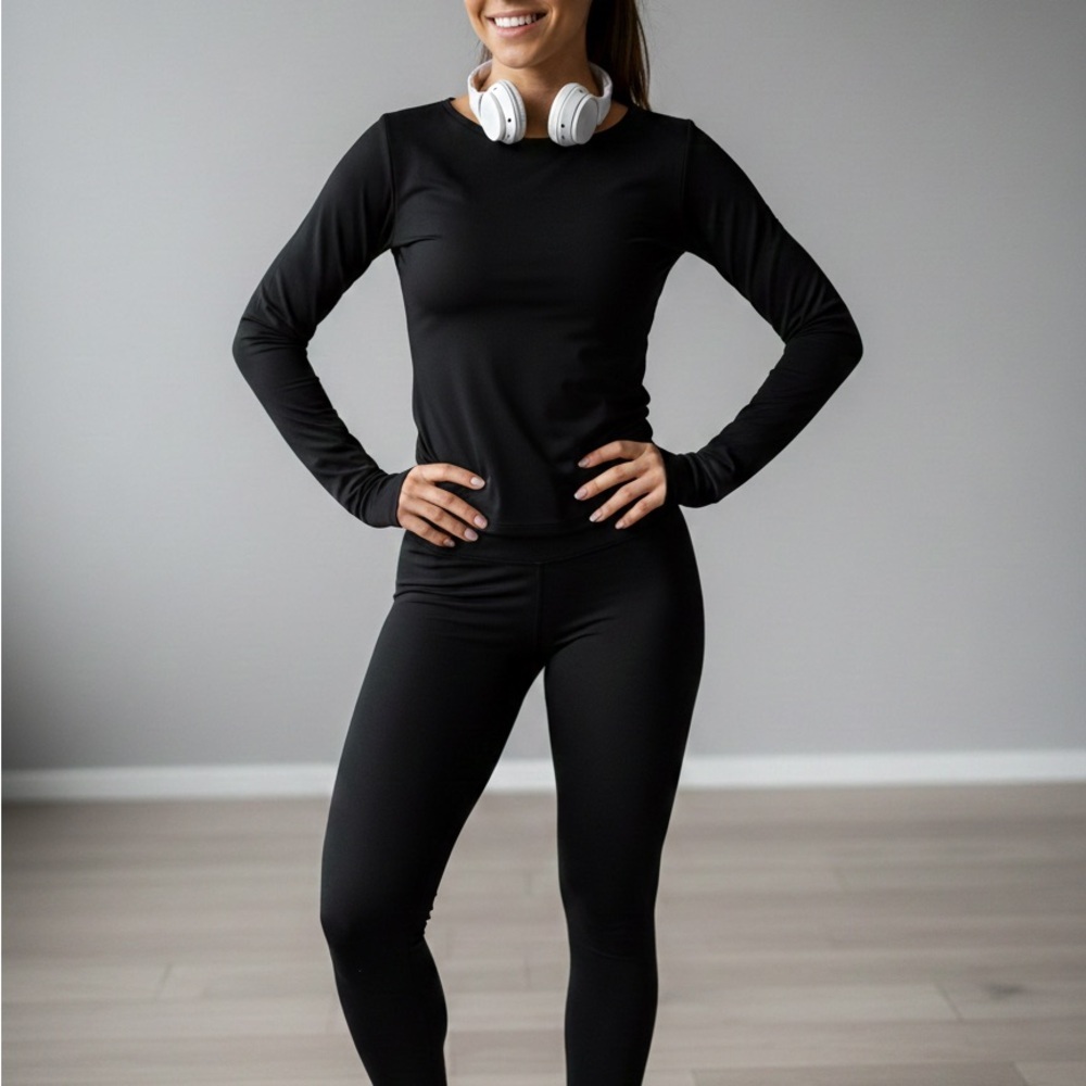 Boss Black Activewear top 79% Polyester.   21% Spandex